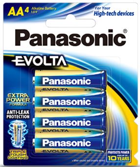 Panasonic Evolta AA Alkaline Battery 4 Pack