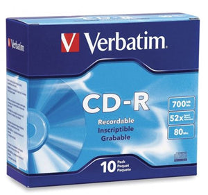 Verbatim CD-R 700MB 52x 10 Pack with Slim Cases