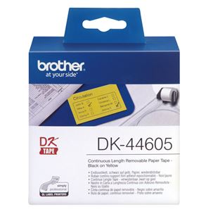 Brother DK44605 Yellow Continuous Removable Paper Tape 54mm x 30.48m