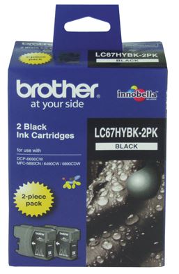 Brother LC67BK2PK Black Ink Cartridge Twin Pack