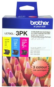 Brother LC73CL3PK CMY Colour Ink Cartridges (Triple Pack)