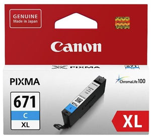 Canon CLI671XLC Cyan High Yield Ink Cartridge