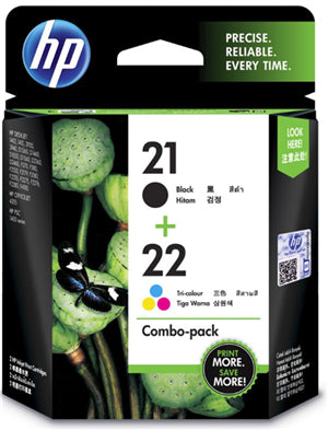 HP 21 Black /22 Tri-color Ink Cartridge  COMBO PACK