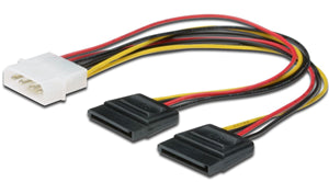 Digitus SATA (Dual) to Molex 0.2m Power Cable