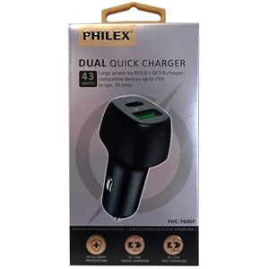 Sansai Dual USB Car Charger - Type-C & Type-A