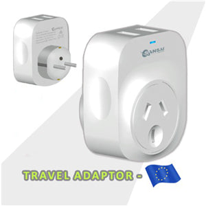 Sansai Outbound USB Travel Adapter - NZ/AU to Europe Plug