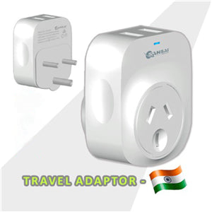 Sansai Outbound USB Travel Adapter - NZ/AU to India Plug