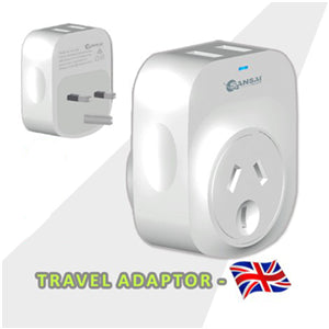 Sansai Outbound USB Travel Adapter - NZ/AU to UK Plug