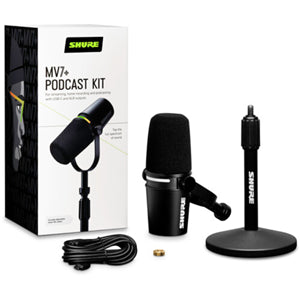 Shure MV7+ Podcast Recording Kit with Stand USB + XLR