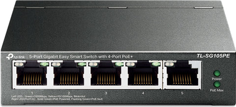 TP-Link SG105PE 5 Port Gigabit Switch Easy Smart 4x PoE Ports