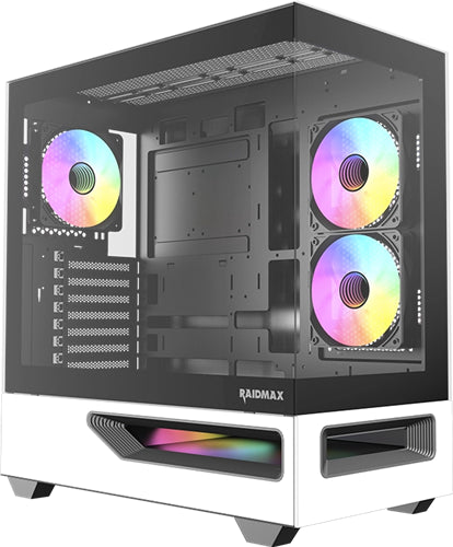 Raidmax H200 ATX Mid-Tower Case Tempered Glass White with ARGB